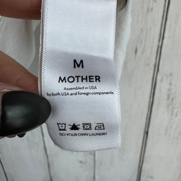 MOTHER White The Boxy Goodie Goodie Horse Around Tee Supima Cotton Size Medium - Picture 6 of 14